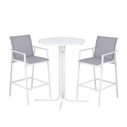 Morley | Modern Black White Metal Indoor Outdoor Bar Stool Set | White