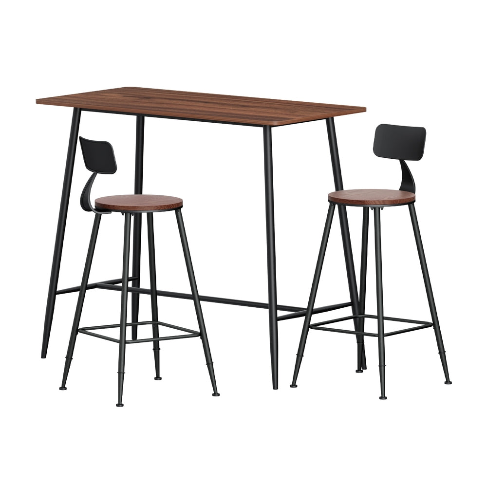 Moroak Denver | Industrial Oak Black Rectangular Wooden Metal Bar Stool Table | Natural
