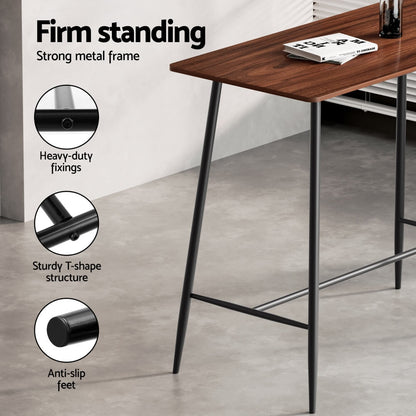 Moroak Denver | Industrial Oak Black Rectangular Wooden Metal Bar Stool Table | Natural