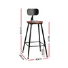 Moroak | Industrial Metal Wooden Bar Stools | Set Of 2