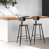 Moroak | Industrial Metal Wooden Bar Stools | Set Of 2