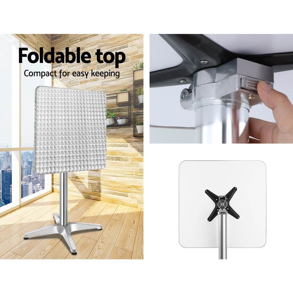 Morrison | Contemporary Silver Metal Outdoor Square Bar Stool Set | Silver