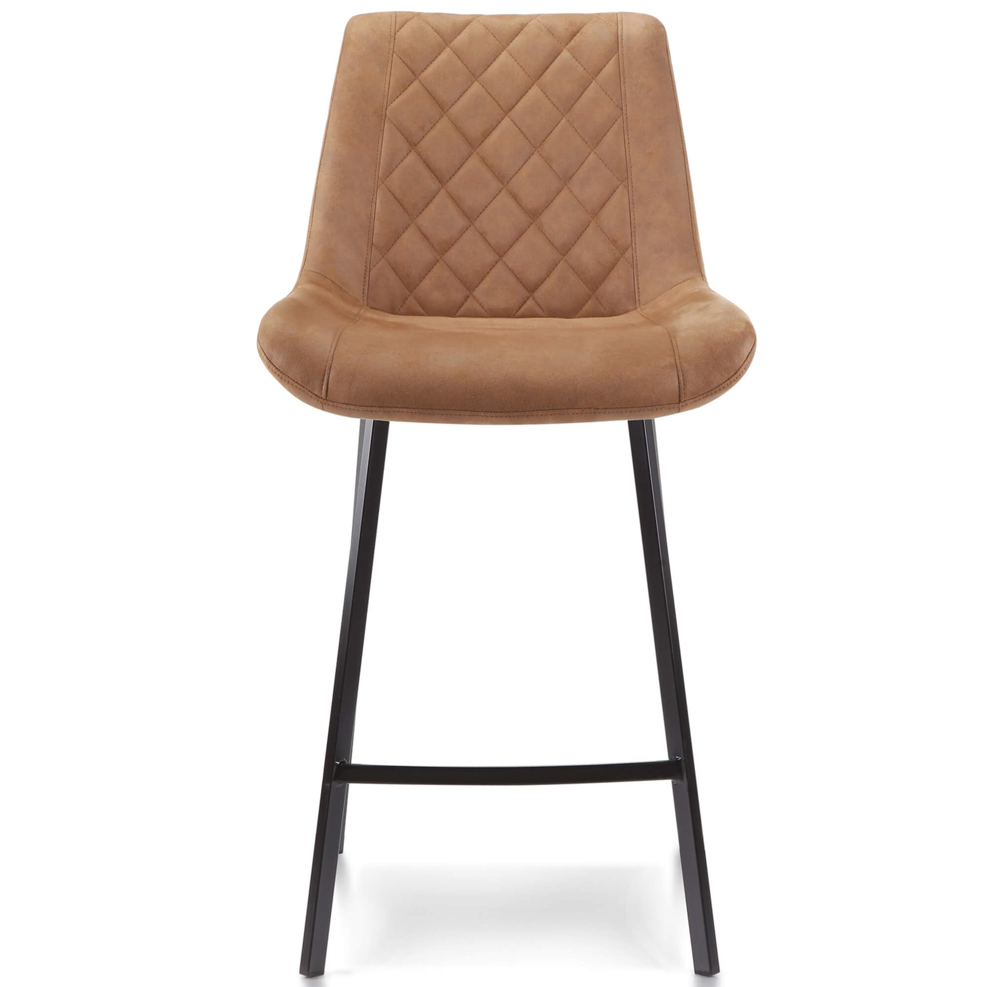 Murchison | Modern Ultra Suede Upholstered Bar Stools | Set Of 2 | Cognac