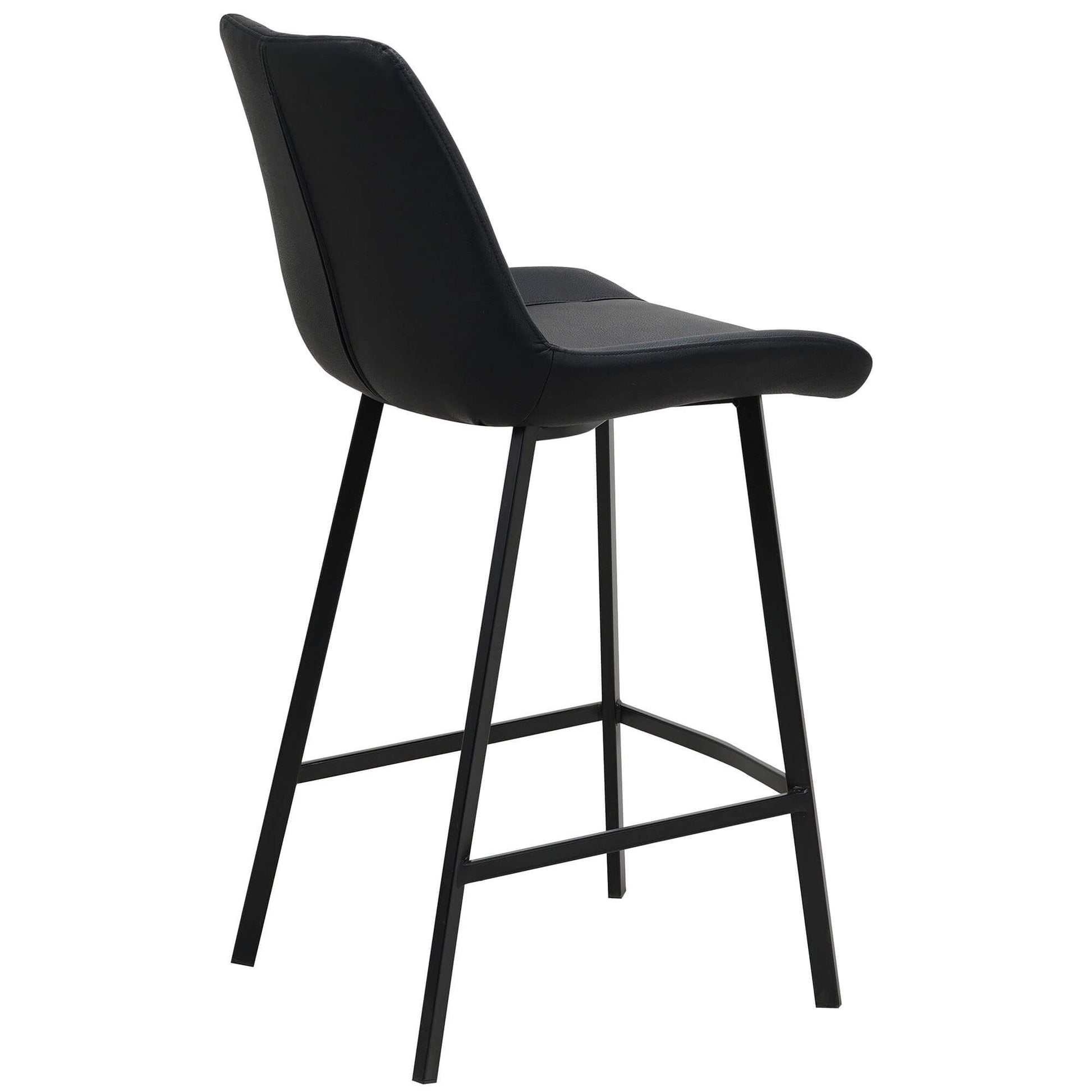 Murchison | Modern Ultra Suede Upholstered Bar Stools | Set Of 2 | Black