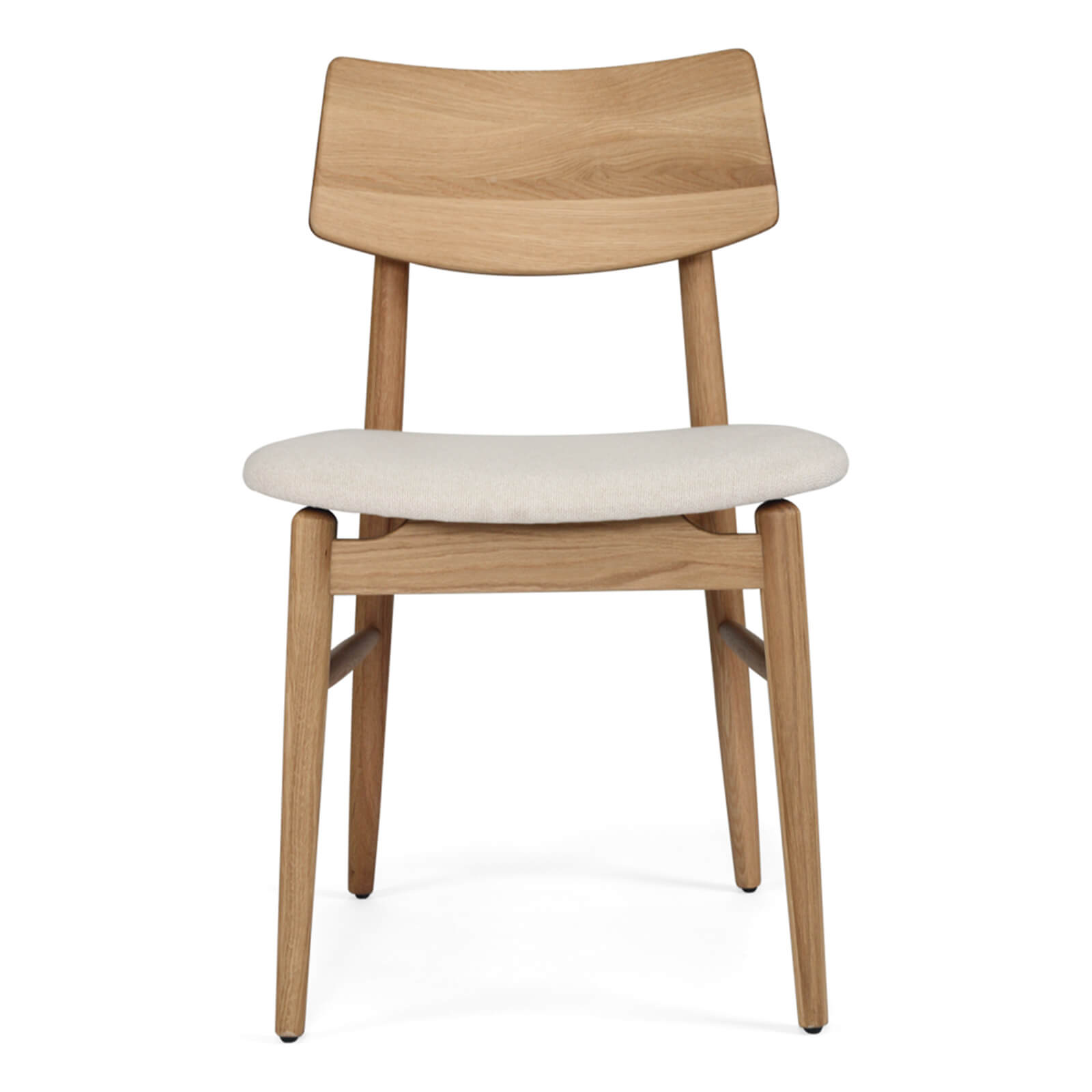 Nantes | Coastal Linen Fabric Natural Wooden Dining Chair