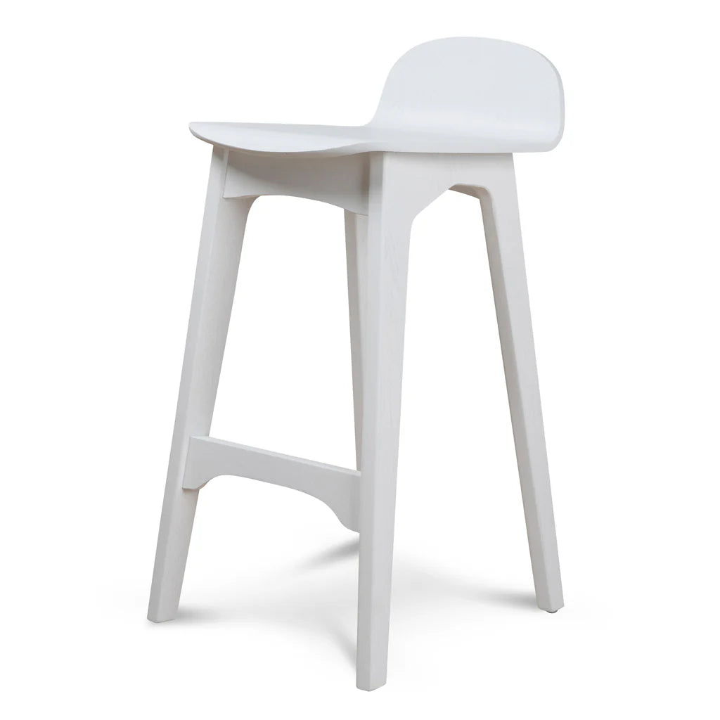Oaklands | Scandinavian Style Natural Black Wooden Bar Stools | White