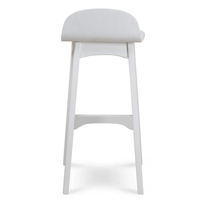 Oaklands | Scandinavian Style Natural Black Wooden Bar Stools | White