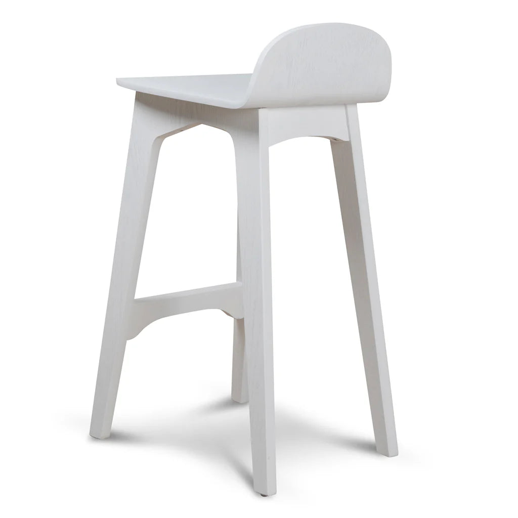 Oaklands | Scandinavian Style Natural Black Wooden Bar Stools | White