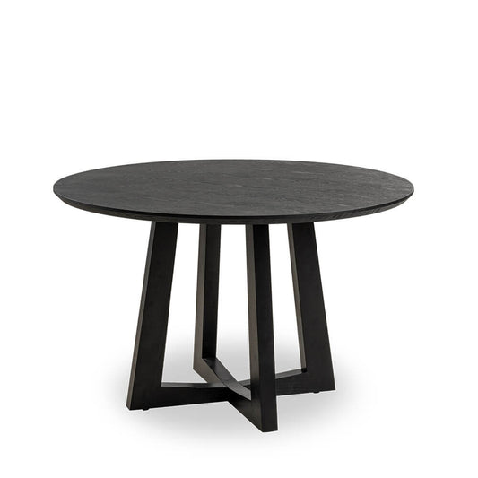 Oceanside | Coastal 1.2m Round Wooden Dining Table | Black
