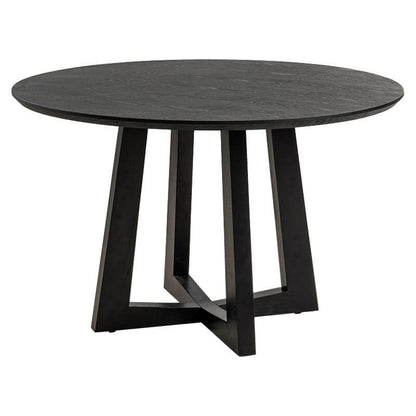 Oceanside | Coastal 1.2m Round Wooden Dining Table | Black