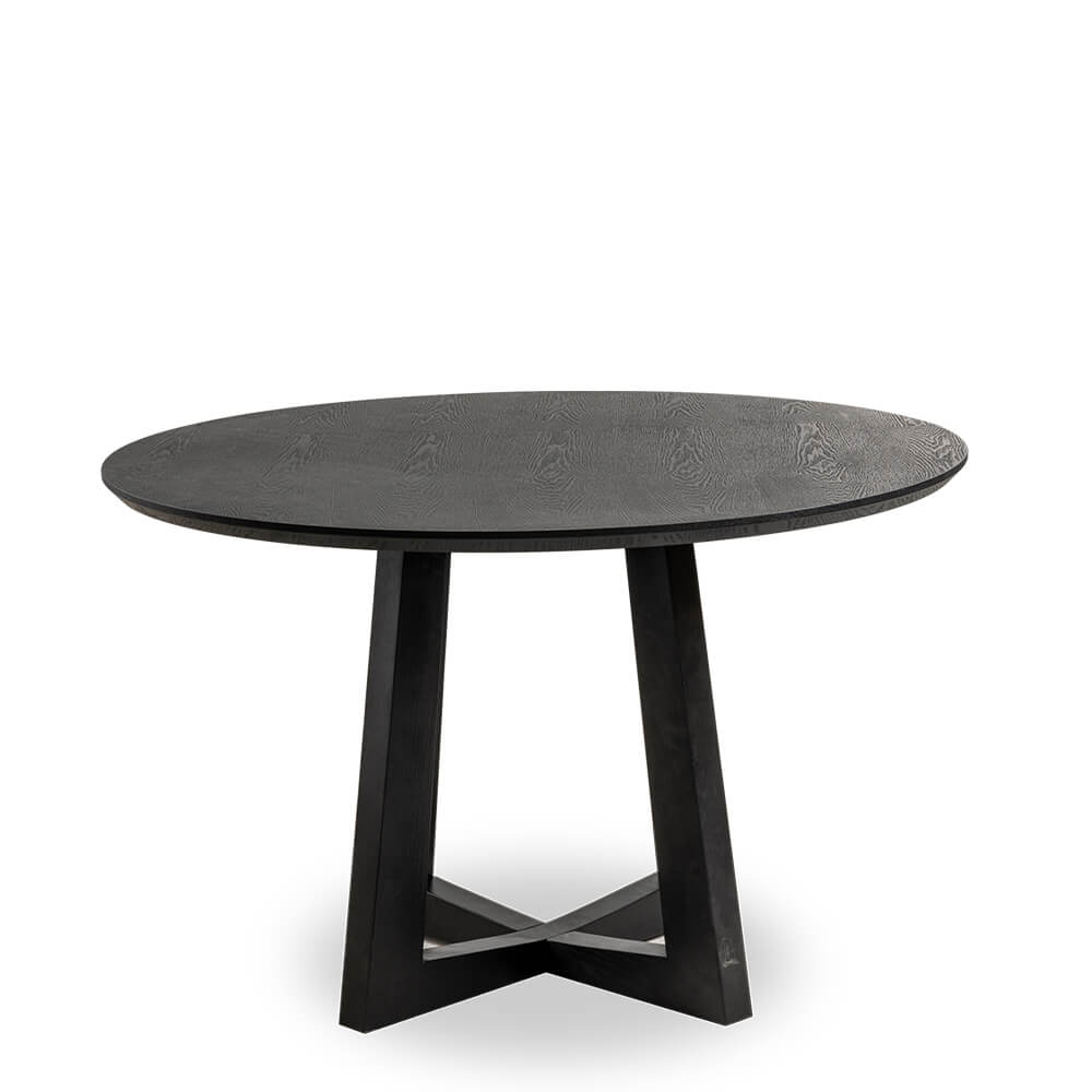 Oceanside | Coastal 1.2m Round Wooden Dining Table | Black