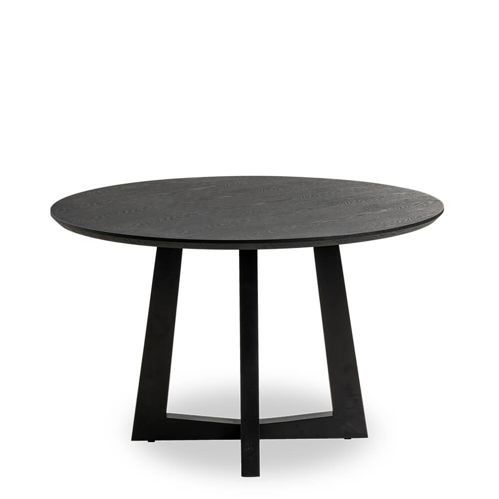 Oceanside | Coastal 1.2m Round Wooden Dining Table | Black