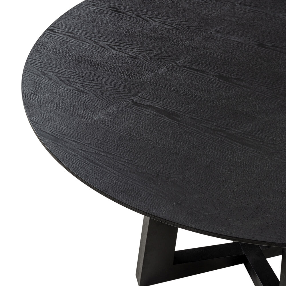 Oceanside | Coastal 1.2m Round Wooden Dining Table | Black