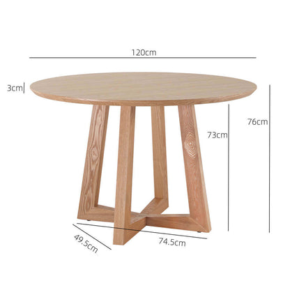 Oceanside | Coastal 1.2m Round Wooden Dining Table