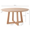 Oceanside | Coastal 1.5m Round Wooden Dining Table