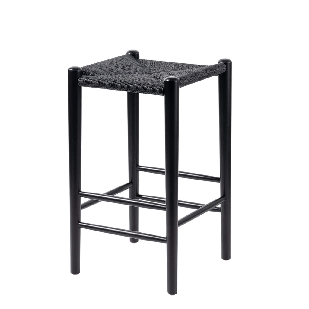 Oceanside | Coastal Commercial Wooden Backless Rattan Bar Stools