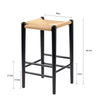 Oceanside | Coastal Commercial Wooden Backless Rattan Bar Stools