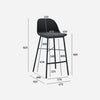 Olsen | Plastic Black White Metal Mid Century Bar Stools