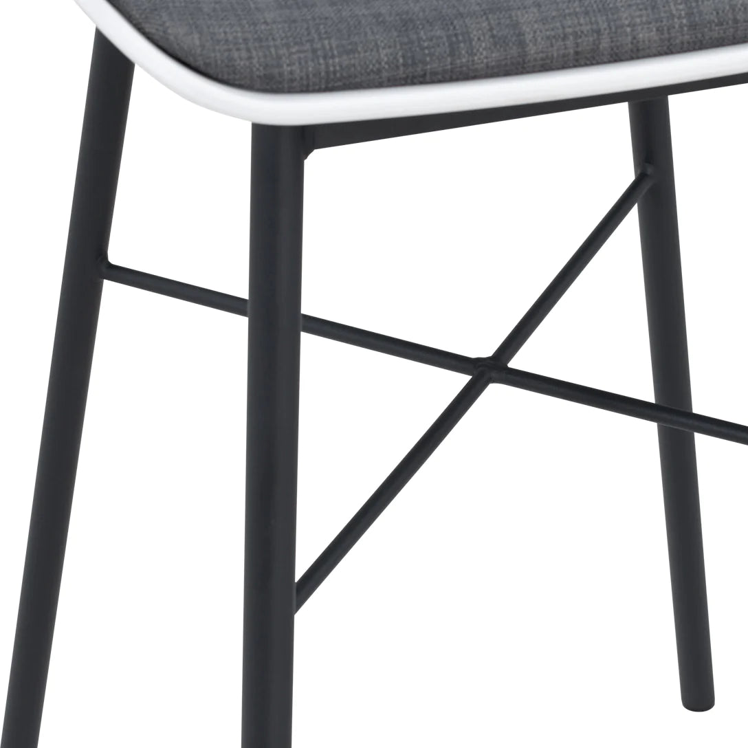 Olsen | Plastic Black White Metal Mid Century Bar Stools | White