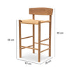 Otway | Coastal Natural Wooden Rattan Bar Stool