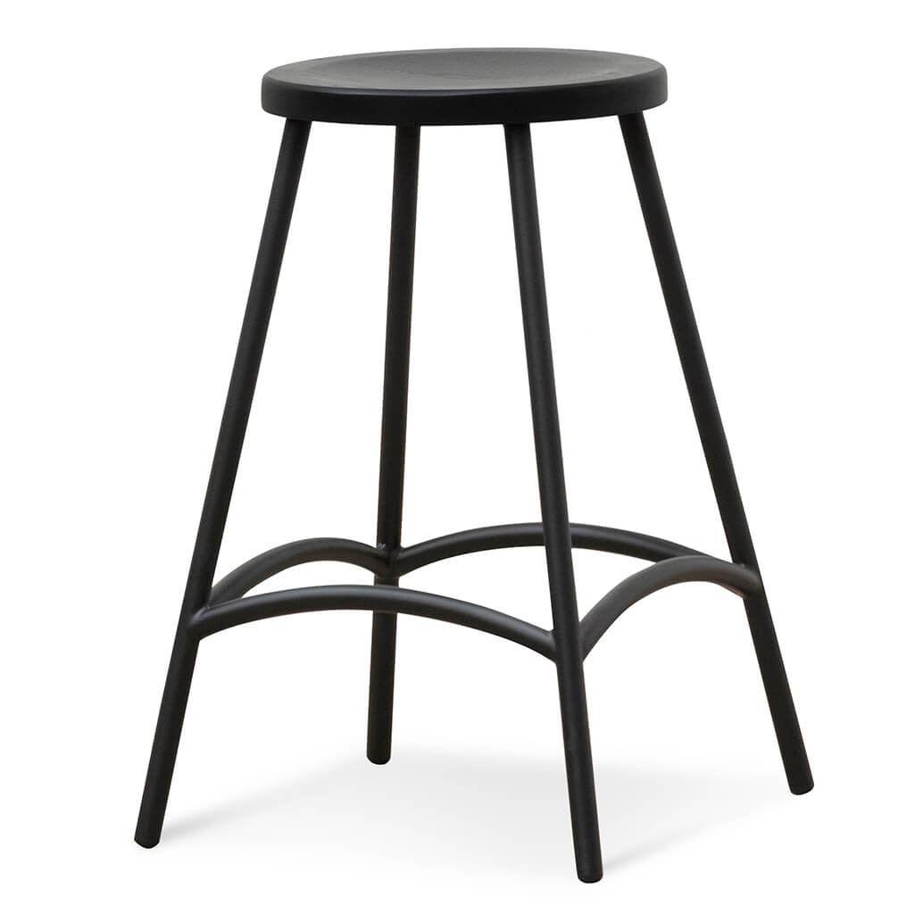 Overdale | Industrial Wooden Metal Bar Stool | Otway | Coastal Natural Wooden Rattan Bar Stool | Black