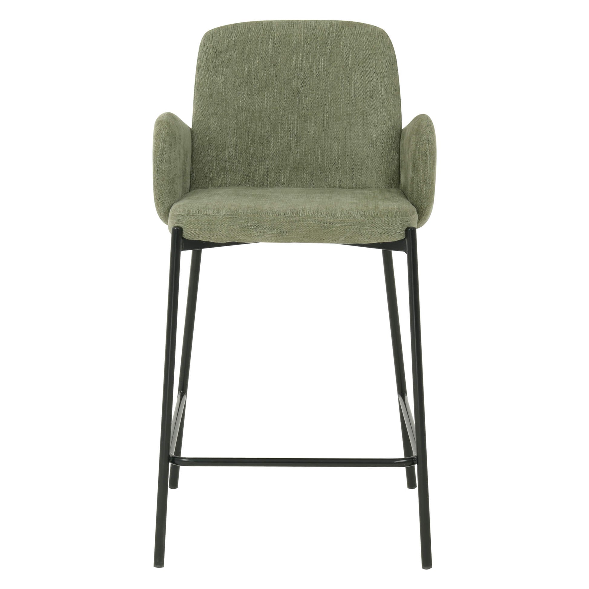 Owen | Modern Metal Fabric Bar Stools | Set Of 2 | Sage