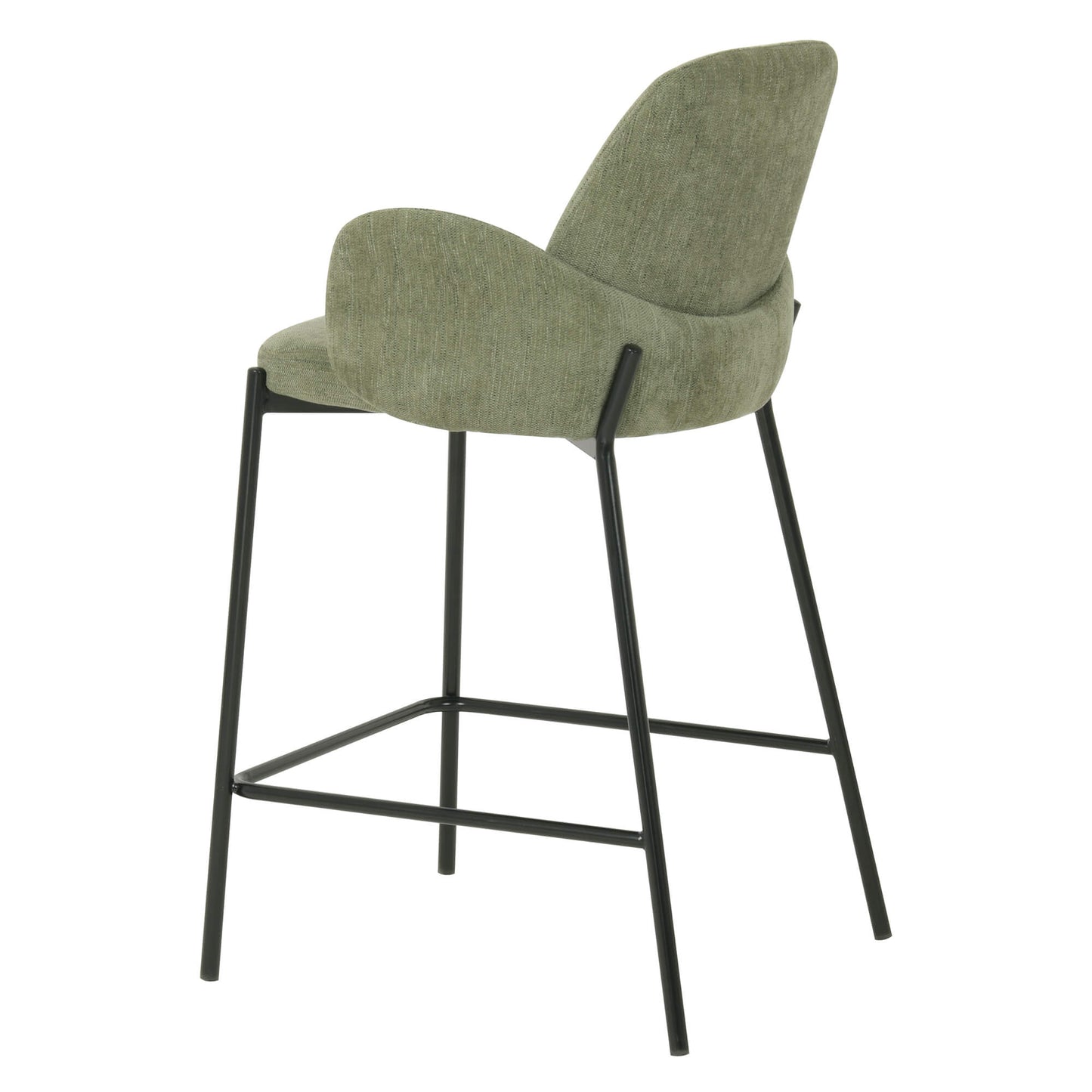 Owen | Modern Metal Fabric Bar Stools | Set Of 2 | Sage