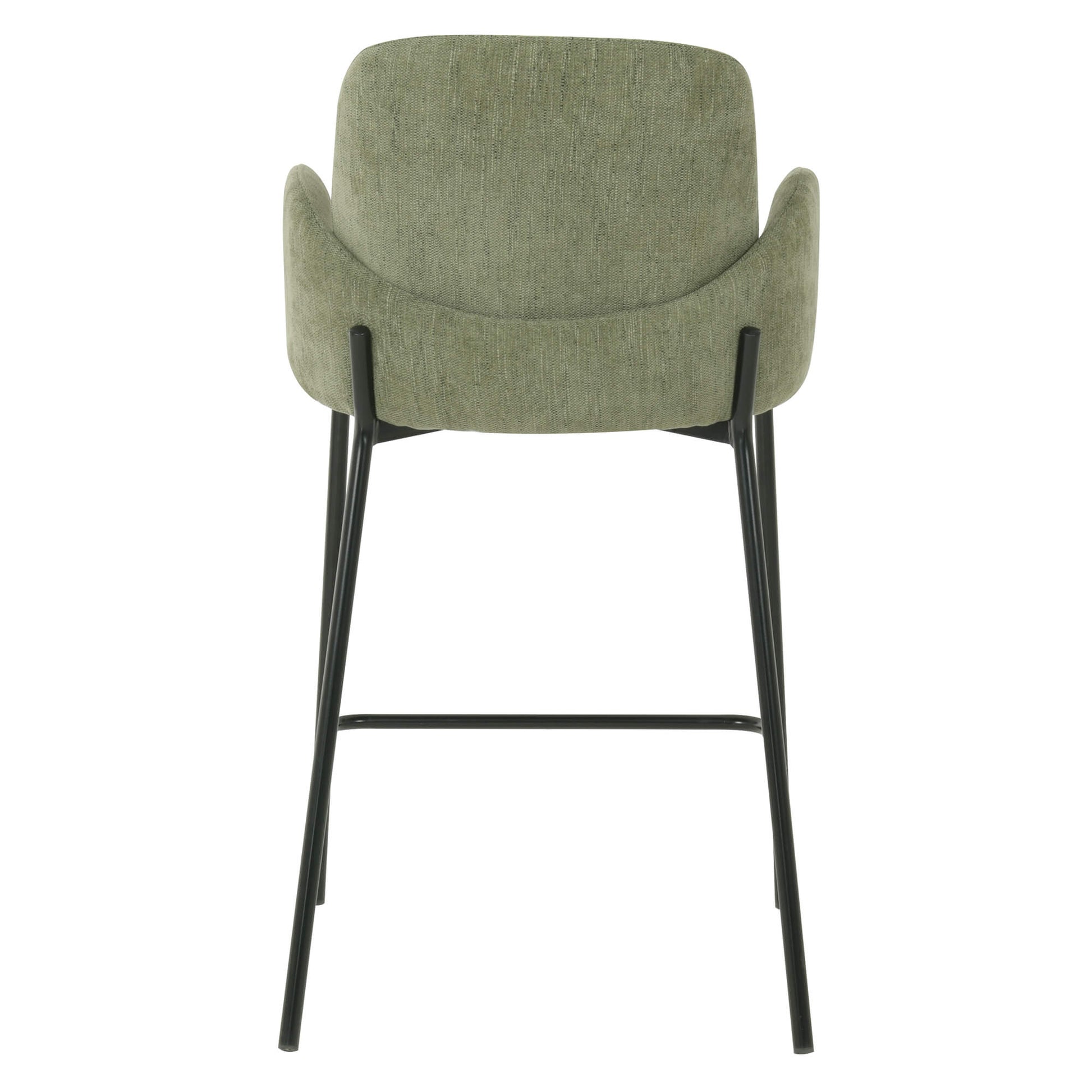 Owen | Modern Metal Fabric Bar Stools | Set Of 2 | Sage