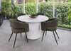 Owen | Wooden Snow White Ceramic 120cm Round Dining Table