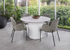 Owen | Wooden Snow White Ceramic 120cm Round Dining Table