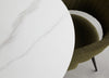 Owen | Wooden Snow White Ceramic 120cm Round Dining Table