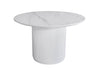 Owen | Wooden Snow White Ceramic 120cm Round Dining Table