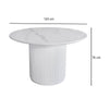 Owen | Wooden Snow White Ceramic 120cm Round Dining Table