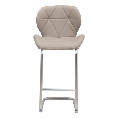 Oxley | Contemporary Metal PU Leather Bar Stools | Set Of 2 | Grey
