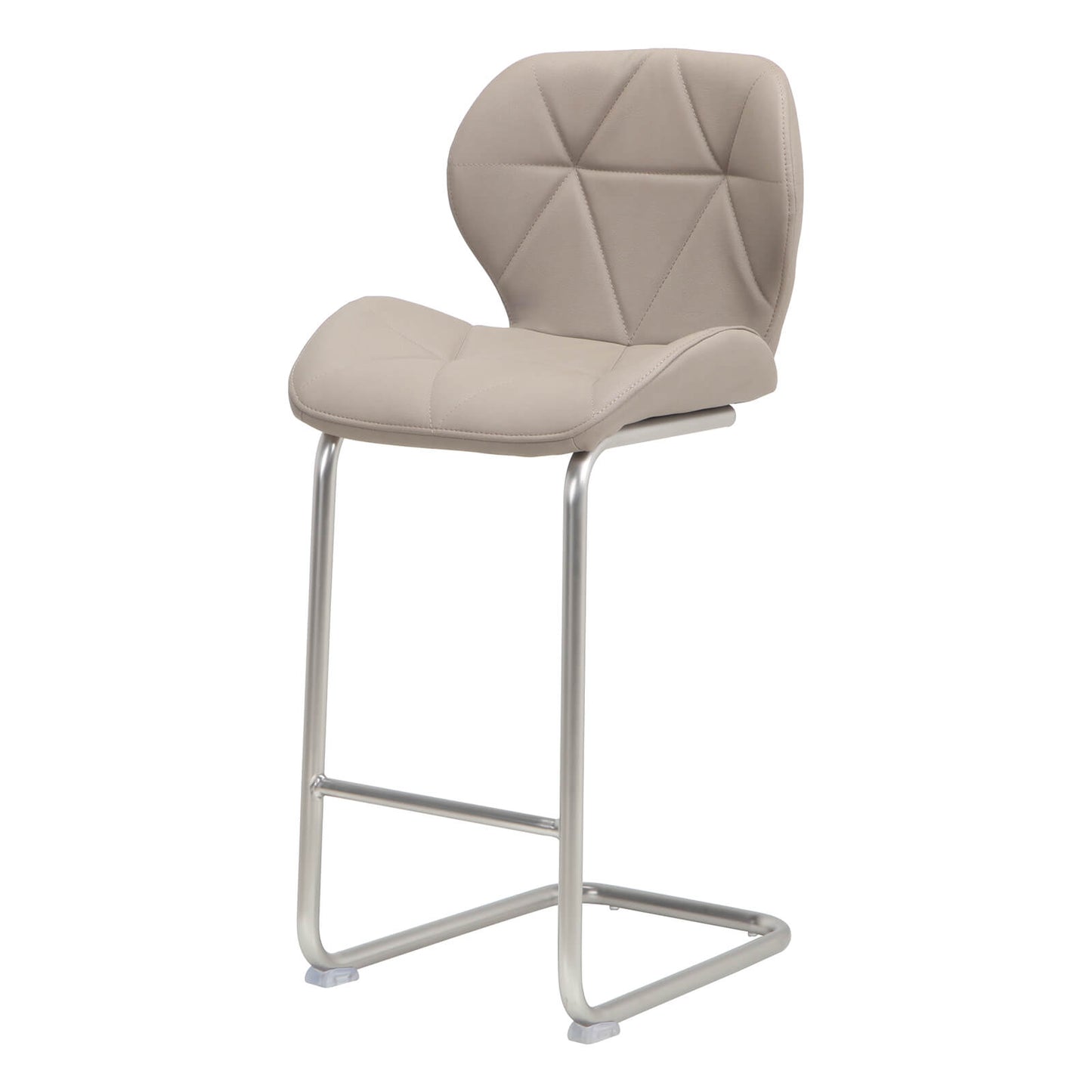 Oxley | Contemporary Metal PU Leather Bar Stools | Set Of 2 | Grey