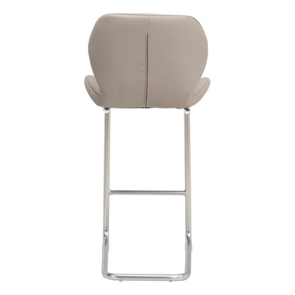 Oxley | Contemporary Metal PU Leather Bar Stools | Set Of 2 | Grey
