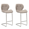 Oxley | Contemporary Metal PU Leather Bar Stools | Set Of 2