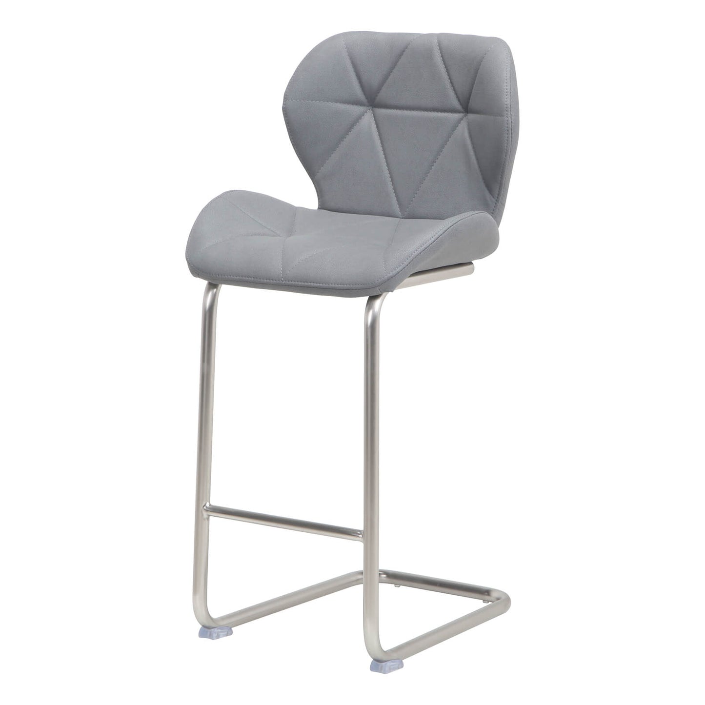 Oxley | Contemporary Metal PU Leather Bar Stools | Set Of 2 | Cappuccino