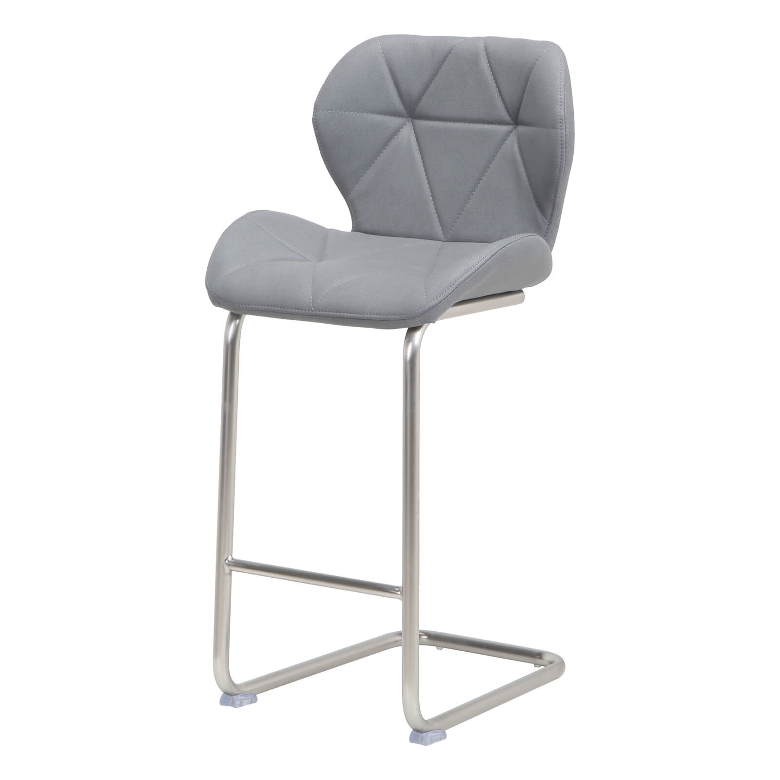 Oxley | Contemporary Metal PU Leather Bar Stools | Set Of 2 | Cappuccino