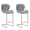 Oxley | Contemporary Metal PU Leather Bar Stools | Set Of 2