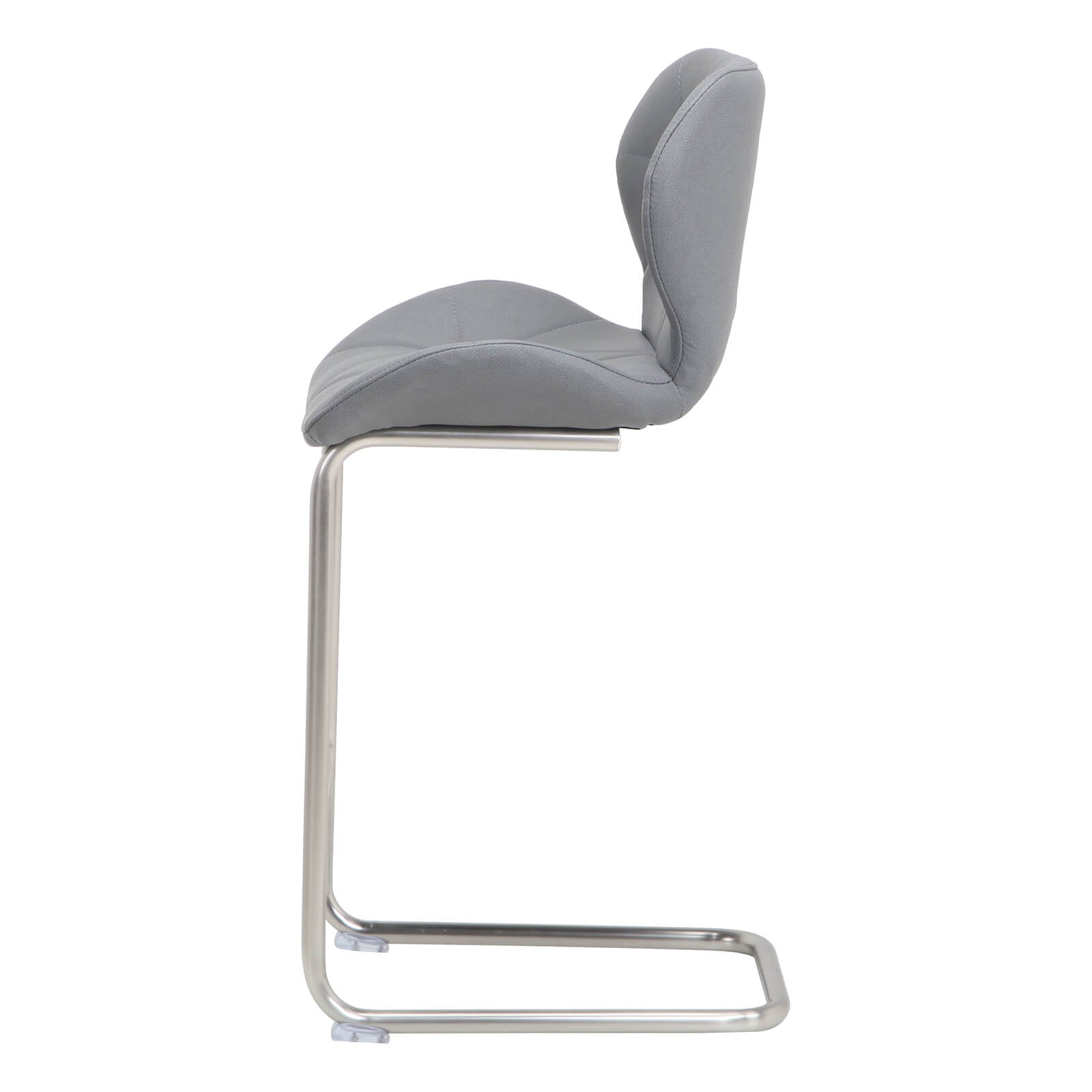 Oxley | Contemporary Metal PU Leather Bar Stools | Set Of 2 | Cappuccino