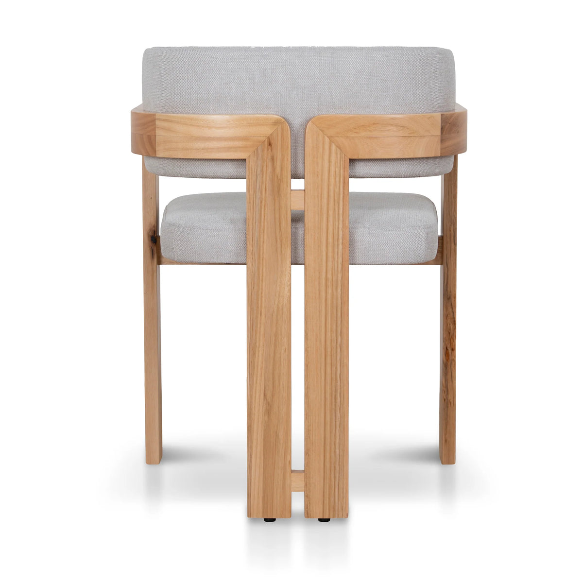 Oxley | Coastal Stone Beige Fabric Black Natural Wooden Dining Chairs With Arms | Set Of 2