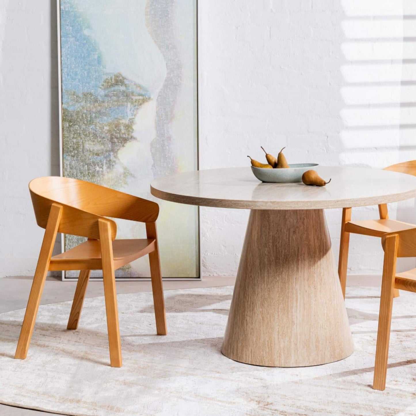 Panama | Modern Coastal Scandinavian Style Natural Black Wooden Dining Chairs with Arms | Natural