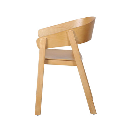 Panama | Modern Coastal Scandinavian Style Natural Black Wooden Dining Chairs with Arms | Natural