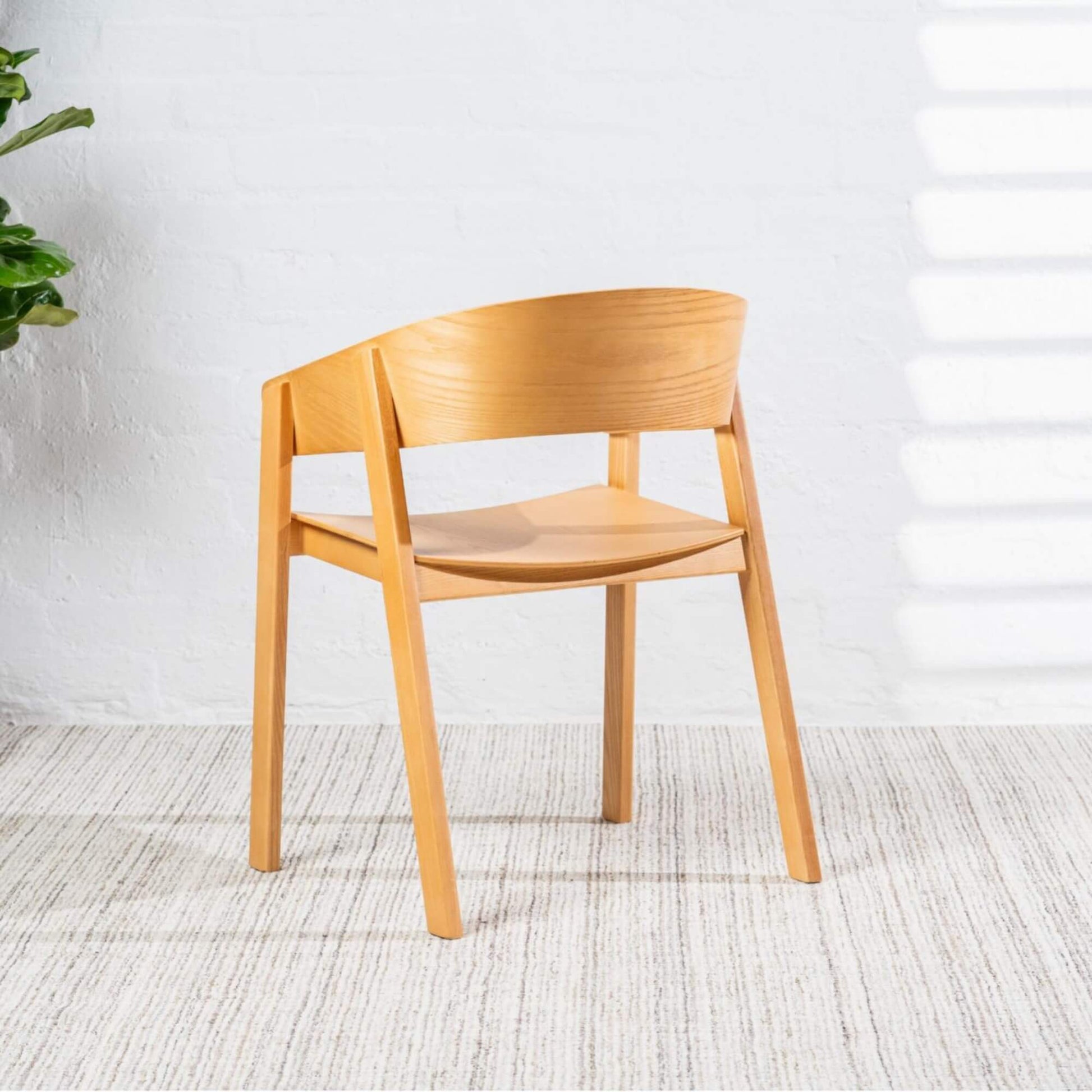 Panama | Modern Coastal Scandinavian Style Natural Black Wooden Dining Chairs with Arms | Natural