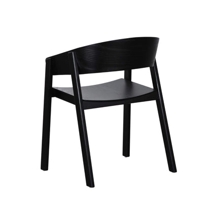 Panama | Modern Coastal Scandinavian Style Natural Black Wooden Dining Chairs with Arms | Black