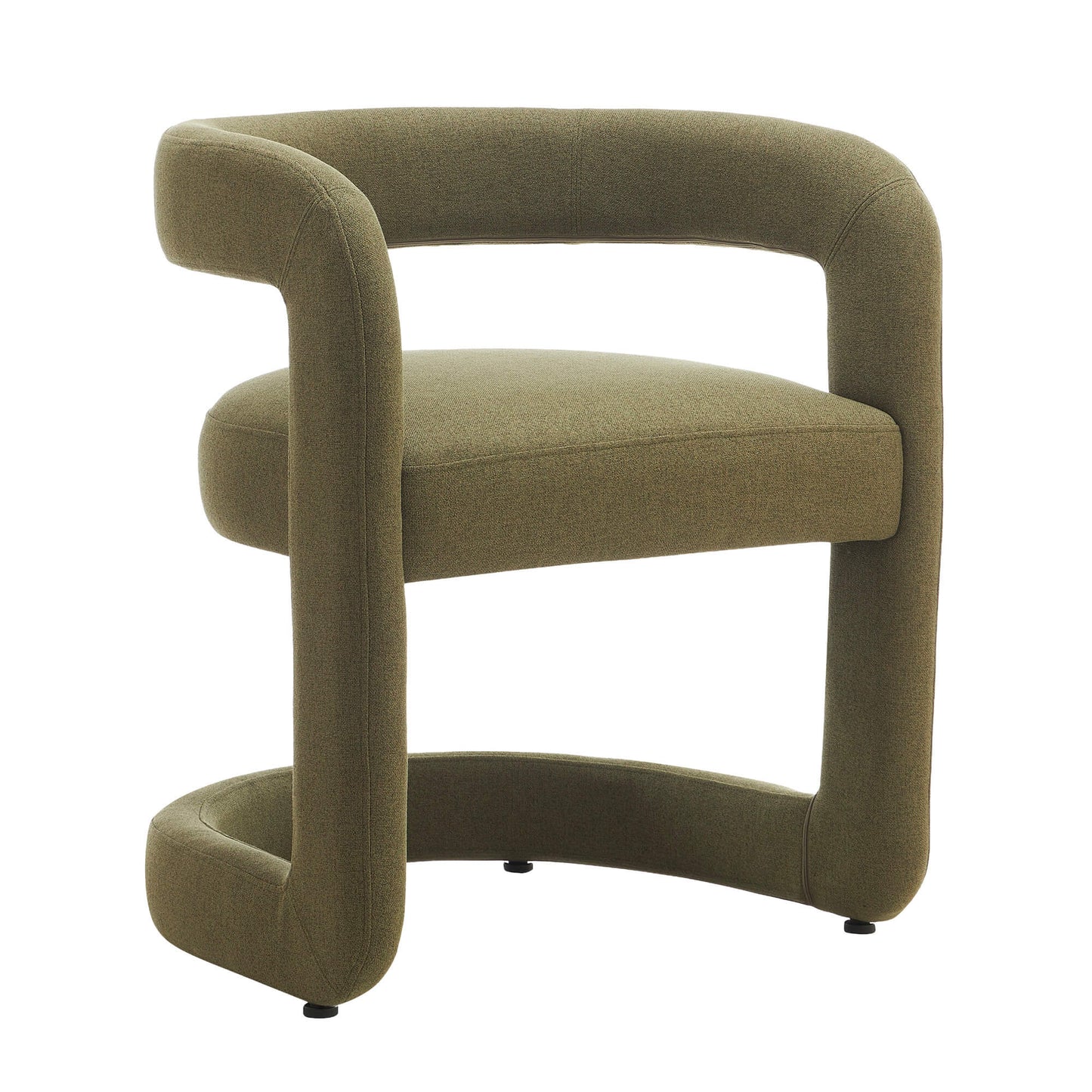 Parkview | Sand Olive Linen Fabric Mid Century Dining Chairs With Arms | Olive