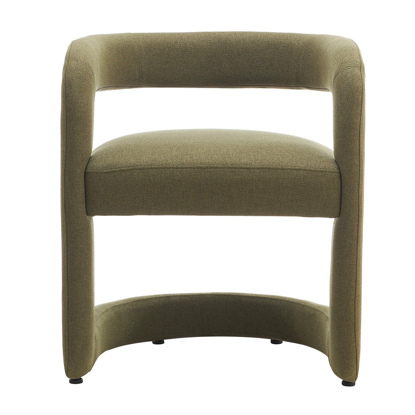 Parkview | Sand Olive Linen Fabric Mid Century Dining Chairs With Arms | Olive