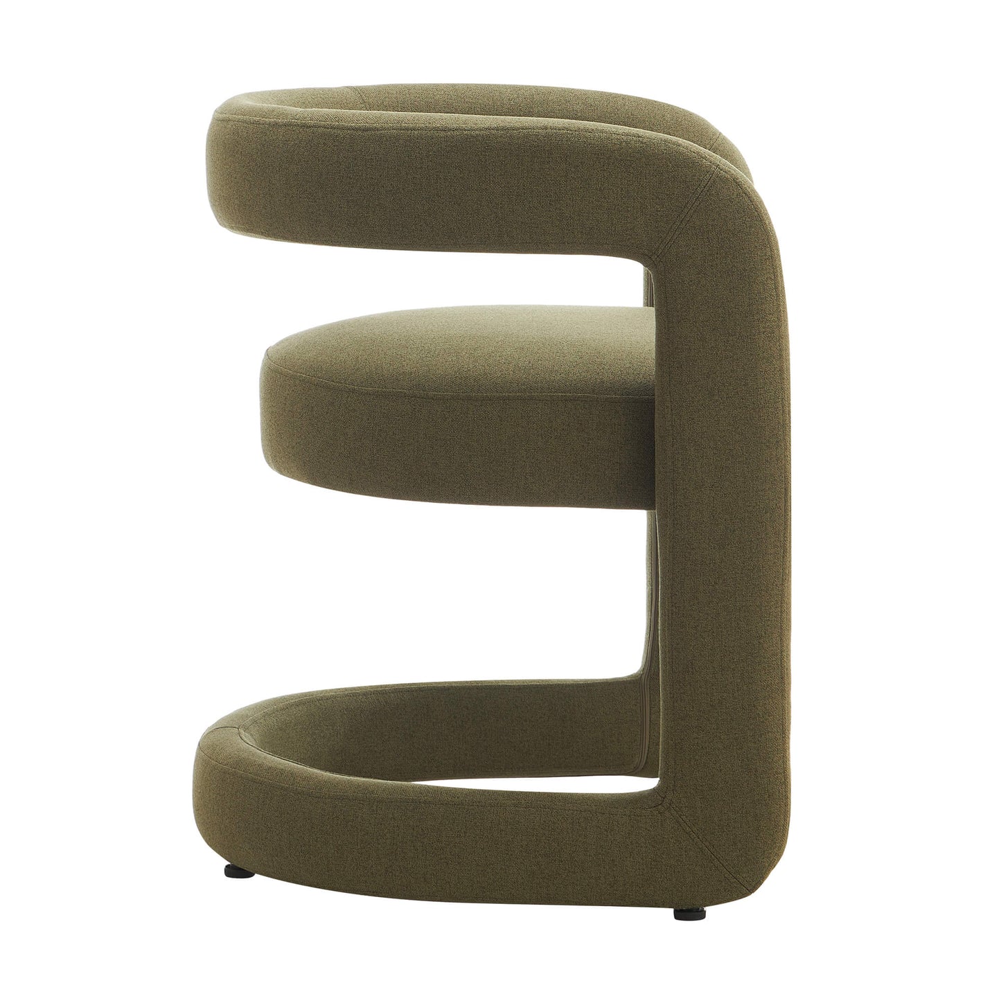 Parkview | Sand Olive Linen Fabric Mid Century Dining Chairs With Arms | Olive