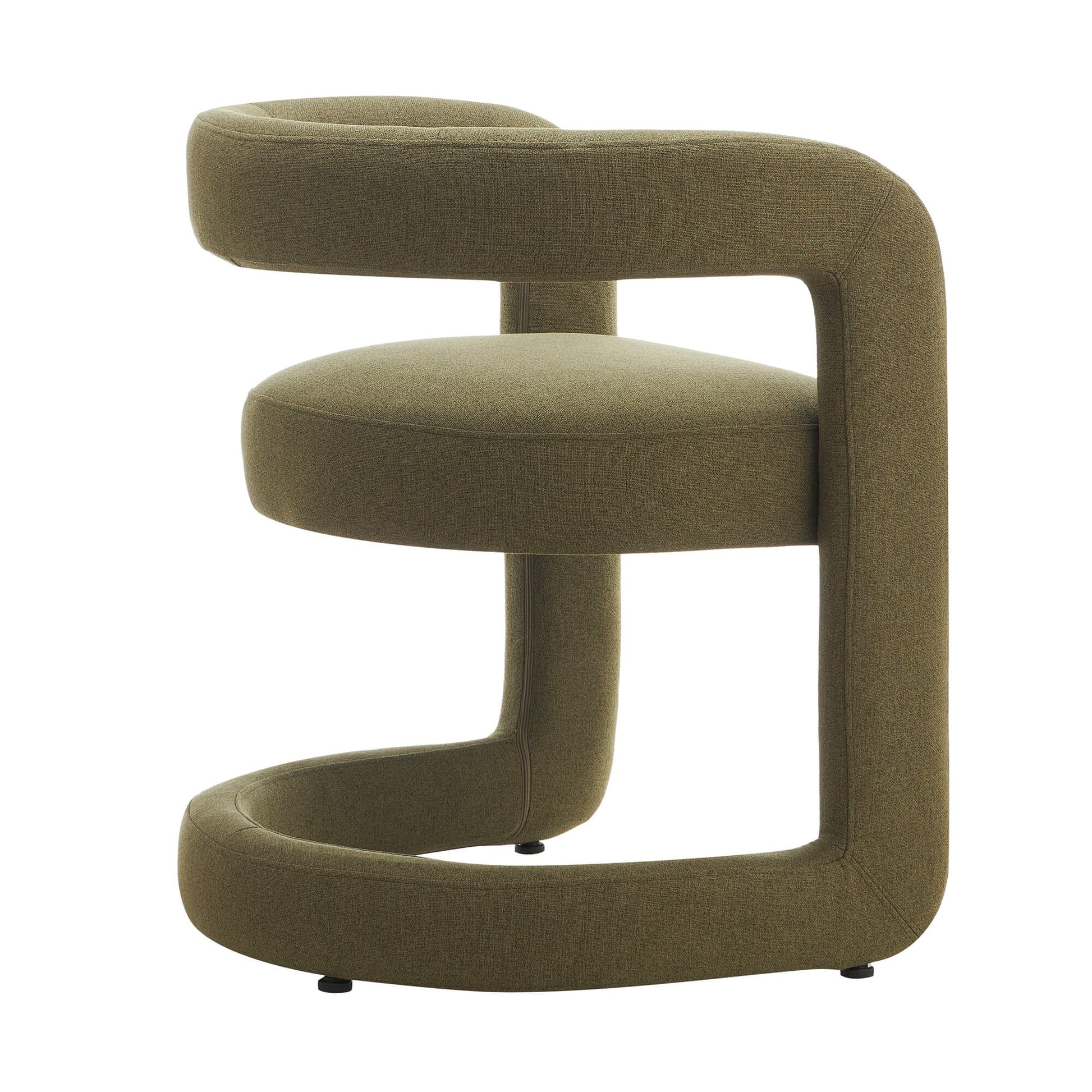 Parkview | Sand Olive Linen Fabric Mid Century Dining Chairs With Arms | Olive
